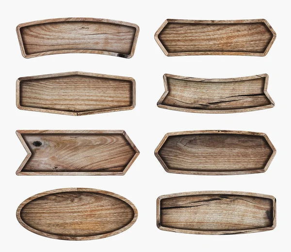 Tabuleta de madeira isolada sobre fundo branco — Fotografia de Stock