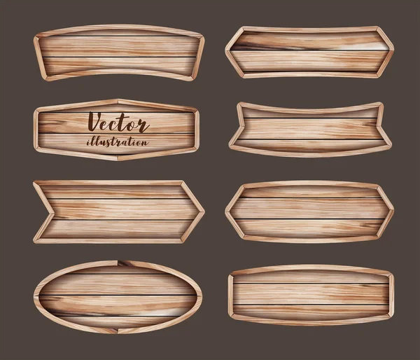Векторна реалістична ілюстрація дерев'яної вивіски — стоковий вектор