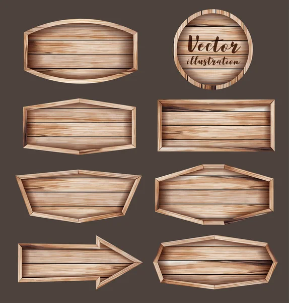 Ilustración realista vectorial del letrero de madera — Archivo Imágenes Vectoriales