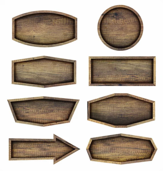 Signo de madera aislado sobre fondo blanco —  Fotos de Stock