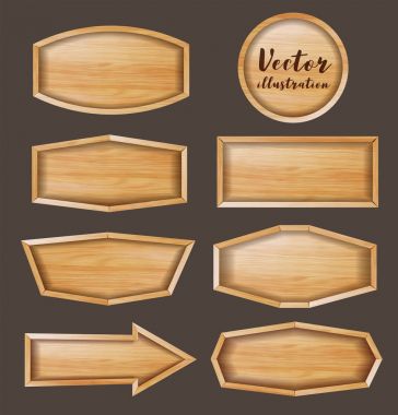 Vector wood sign background clipart