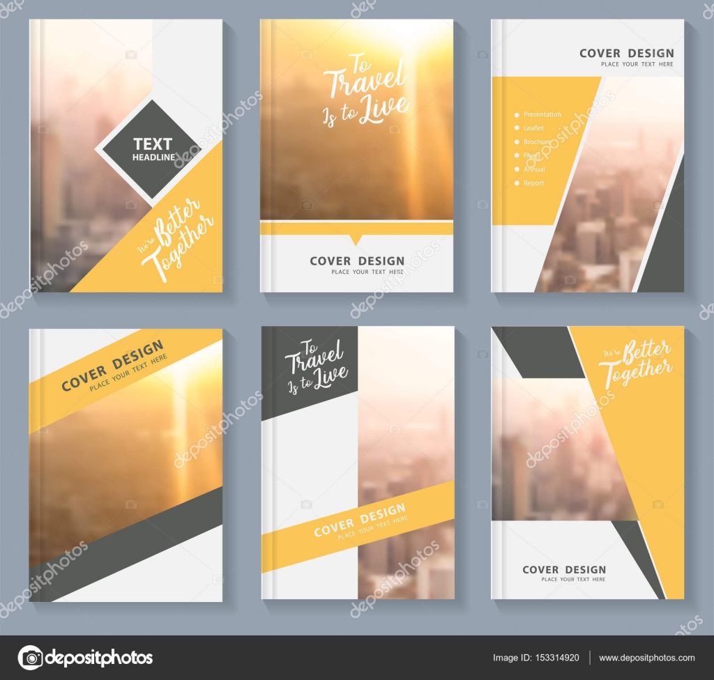 business magazine cover layout design with cityscape stock vector