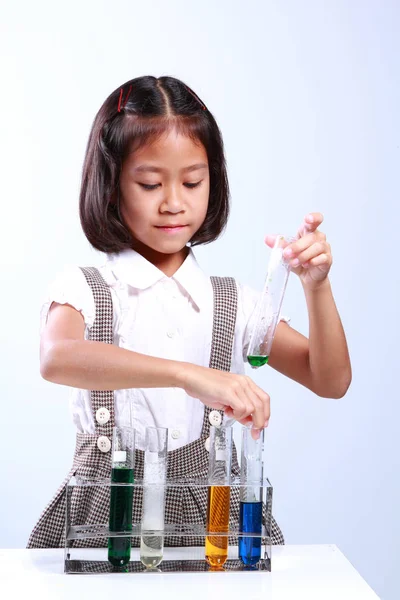 Student  working with   test tubes — Stock Photo, Image