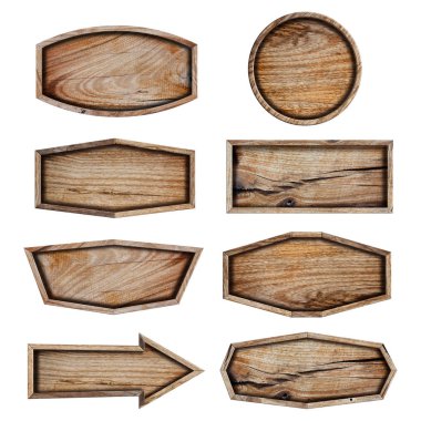 Tahta tabela beyaz arkaplanda izole edildi