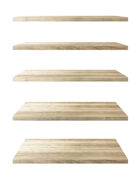 Kolekcja drewniane półki — Zdjęcie stockowe