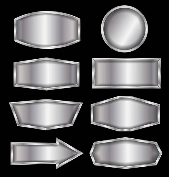 Panneau métallique vectoriel isolé sur fond noir — Image vectorielle