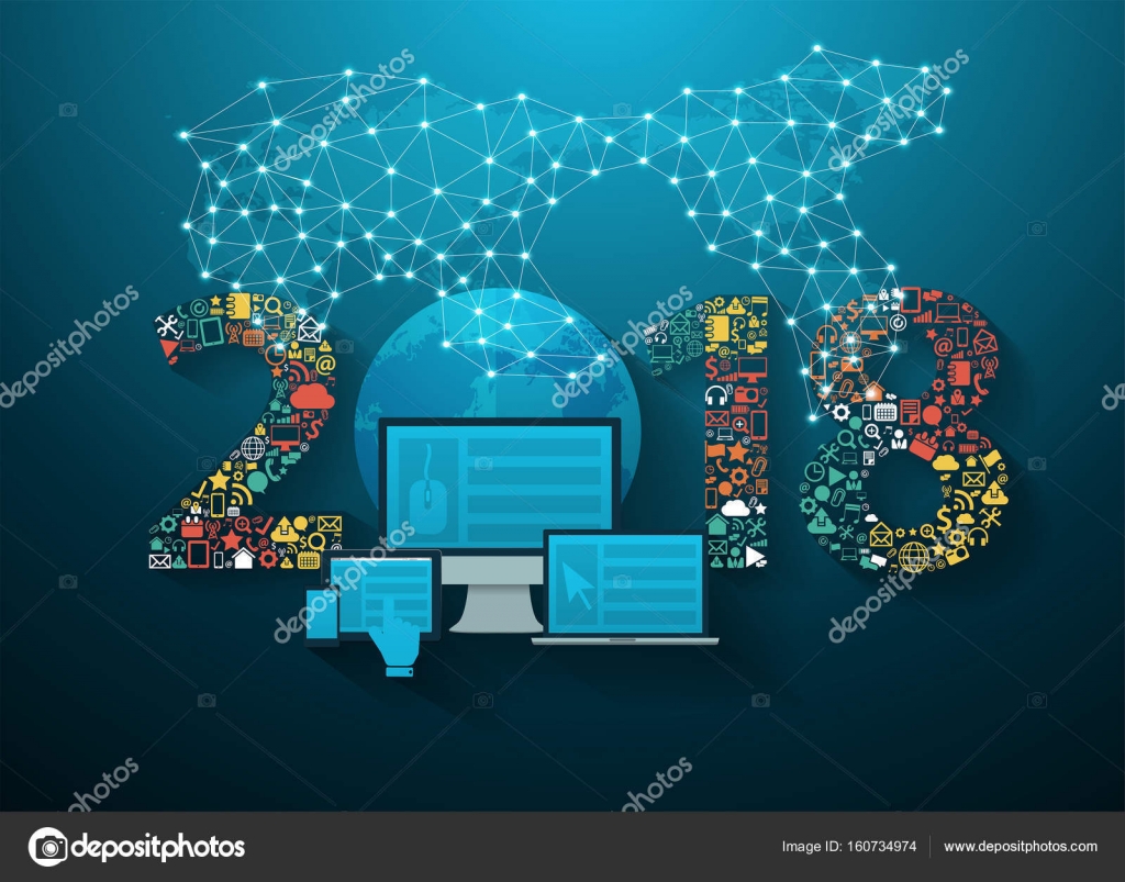 2018 new year business innovation technology — Stock ...