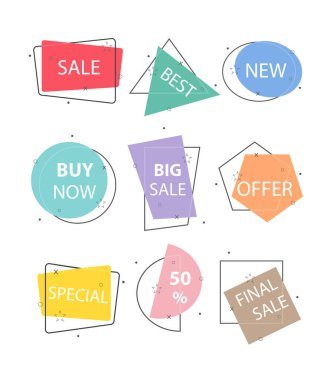 Trendy düz geometrik vektör kümesi