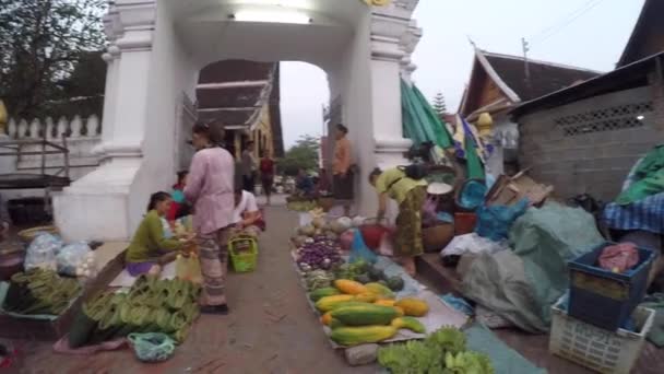 Luang Prabang Laos Mart 2018 Luang Prabang Sabah Pazar Mart — Stok video