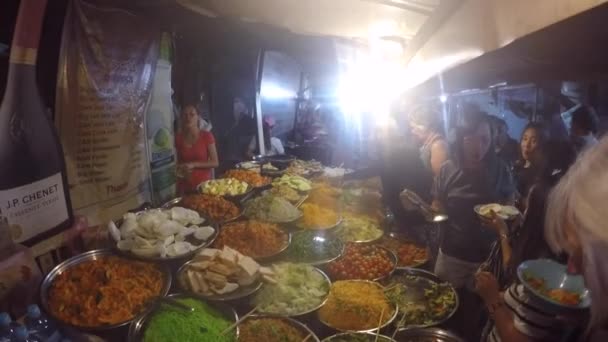 Luang Prabang Laos March 2018 Young Caucasian Tourist Buys Food — Stock Video