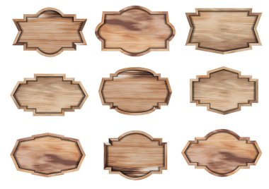 Vektör ahşap imza izole üzerinde beyaz arka plan