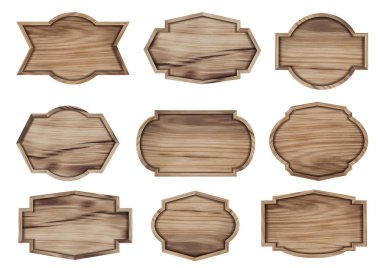 Vektör ahşap imza izole üzerinde beyaz arka plan