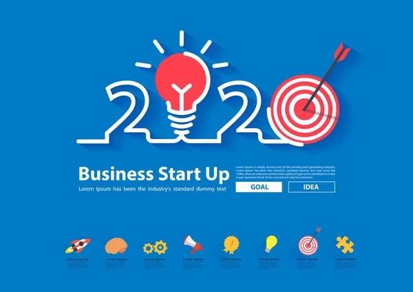 2020 δημιουργικότητας ιδέες ιδέα στόχο έμπνευση με δημιουργικό σχεδιασμό — Διανυσματικό Αρχείο