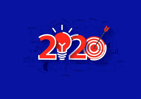 2020 new year light bulb idea and target market design — Stock Vector