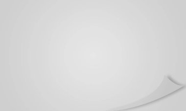 white grey paper with curled lower right corner with shadow,White gray background with light in the middle