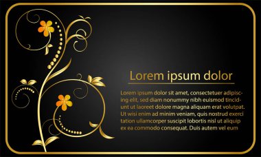 Lüks dekoratif Girdap çiçekli süs tasarımı altın rengi, altın lüks gerçekçi eğri şekilli kenar, Altın Çiçek elementi