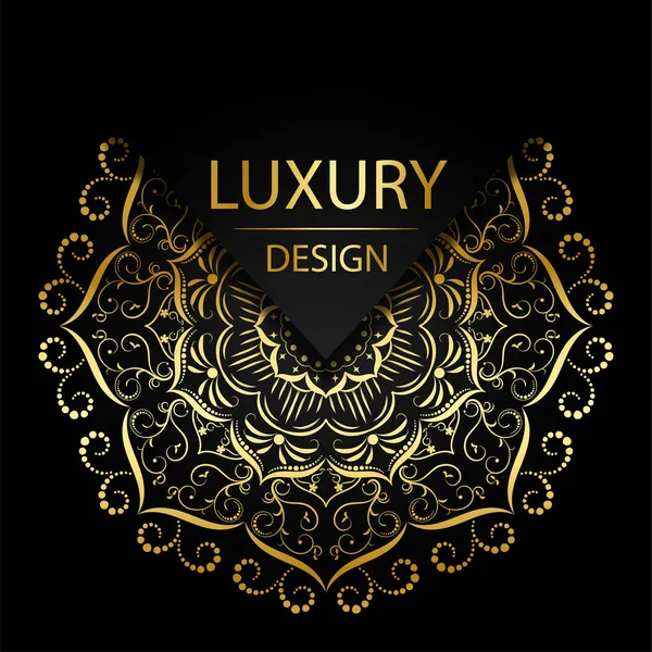 Diseño Mandala Lujo Con Color Dorado Patrones Florales Vectores Mandala — Vector de stock