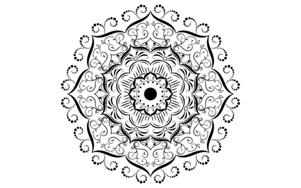 Patrón Circular Flor Mandala Con Blanco Negro Patrones Florales Mandala — Vector de stock