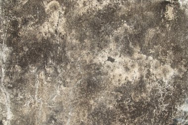 Eski beton duvarın soyut dokusu, soyut arkaplan desenli gri çimento, liken desenli eski duvar, çimento duvarındaki yosun dokusunu kapatan kirli beyaz duvar.