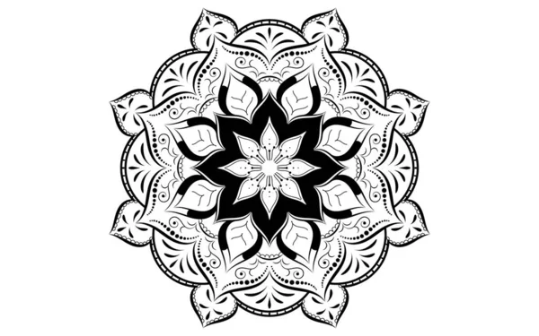 Ronde Patroon Bloem Van Mandala Met Zwart Wit Vector Mandala — Stockvector