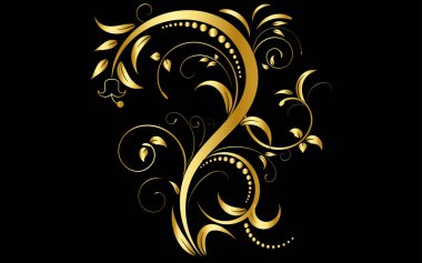 Çiçek unsurları tasarımı, lüks dekoratif element sınırı, girdaplar çiçekler, sayfa dekorasyon kartları, düğün, pankart, logolar, çerçeveler, etiketler, kafeler, butikler için yeşillik dekoratif tasarımı