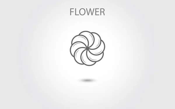 白地に孤立した花のアイコンベクトル 手描きの花のアイコンイラスト 花のロゴテンプレート シンボルナチュラルアイコン — ストックベクタ