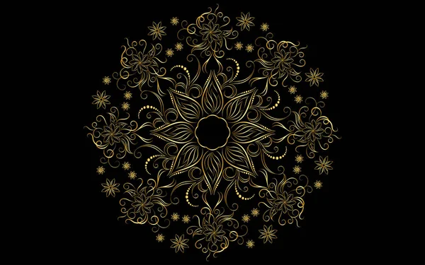 Modèle Cercle Fleur Pétale Mandala Avec Couleur Motifs Vectoriels Mandala — Image vectorielle