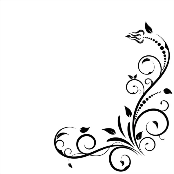 Florale Elemente Design Luxuriöse Ornamentale Grafische Elementeinfassung Wirbelnde Blumen Blätterwirbel — Stockvektor