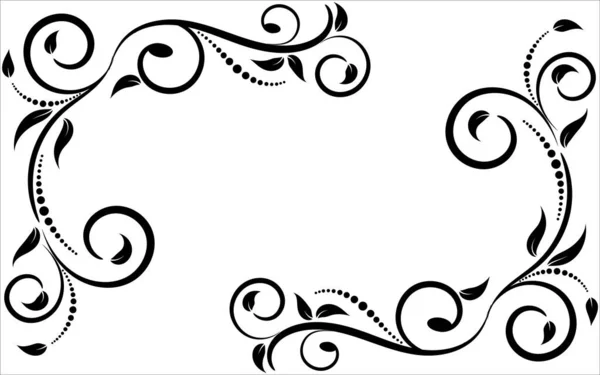 Diseño Elementos Florales Borde Elemento Gráfico Ornamental Lujo Flores Remolinos — Vector de stock