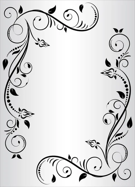 Diseño Elementos Florales Borde Elemento Gráfico Ornamental Lujo Flores Remolinos — Vector de stock