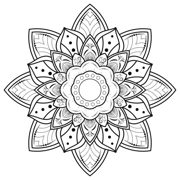 Cerchio Fiore Mandala Con Motivo Floreale Ornamento Vettore Modelli Rilassamento — Vettoriale Stock