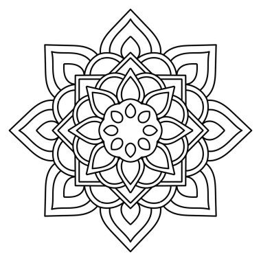 Mandala 'nın çiçek desenli dairesi, Vektör mandala gevşeme desenleri doğa tarzıyla benzersiz tasarım, el çizimi desen, sayfa dekorasyon kartları için mandala şablonu, kitap, logolar.
