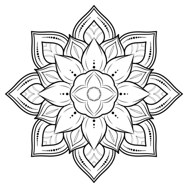 Círculo Flor Mandala Com Padrão Ornamento Floral Padrões Relaxamento Mandala —  Vetores de Stock