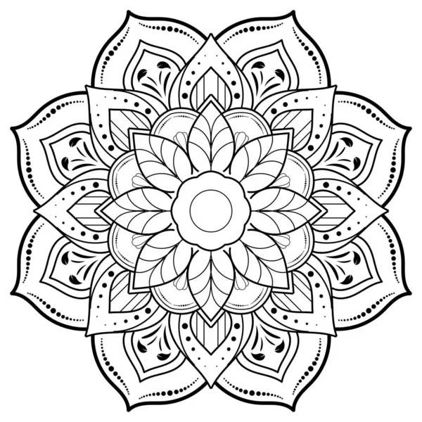 Cerchio Fiore Mandala Con Motivo Floreale Ornamento Vettore Modelli Rilassamento — Vettoriale Stock