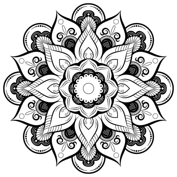 Círculo Flor Mandala Con Estilo Floral Vintage Vector Mandala Patrón — Vector de stock