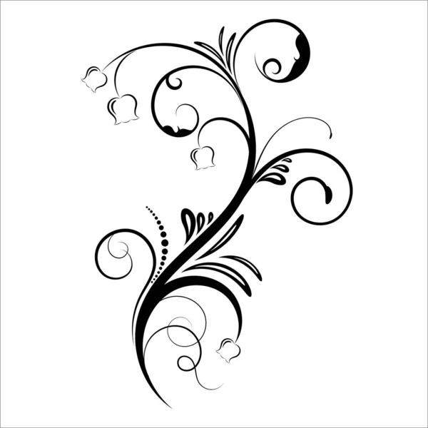 Вінтажний Квітковий Орнамент Ручний Намальований Декоративний Елемент Векторні Ілюстрації Квіткового — стоковий вектор