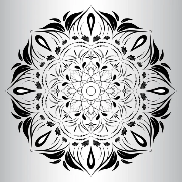 Cerchio Fiore Mandala Con Stile Floreale Vintage Vector Mandala Modello — Vettoriale Stock