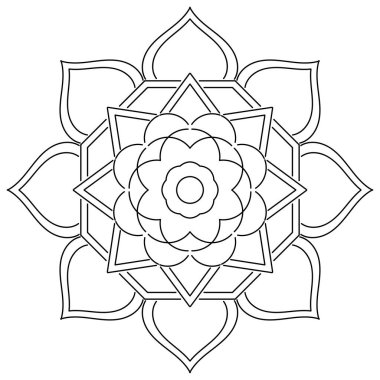 Çiçek desenli mandala çiçekleri, Vector mandala desenli el yapımı dekoratif elementler. Çiçekli eşsiz bir tasarım. Sayfa logosu için rahatlama ve meditasyon kullanımını kavra