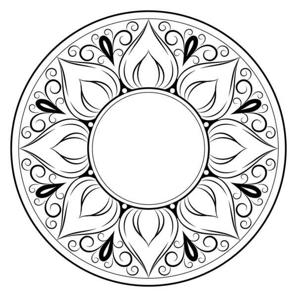 Circle Flower Mandala Vintage Floral Style Διάνυσμα Mandala Oriental Σχέδιο — Διανυσματικό Αρχείο