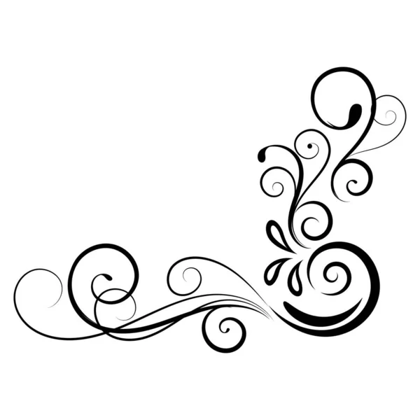 Klasik çiçek süsü, el çizimi dekoratif unsur, beyaz arkaplanda izole edilmiş çiçek elementinin vektör çizimi, sayfa dekorasyon kartları için tasarım, düğün, pankart, çerçeve