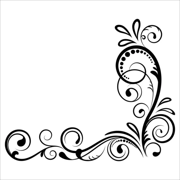 Ornamento Floral Vintage Elemento Decorativo Desenhado Mão Ilustração Vetorial Elemento — Vetor de Stock