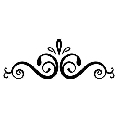 Klasik çiçek süsü, el çizimi dekoratif unsur, beyaz arkaplanda izole edilmiş çiçek elementinin vektör çizimi, sayfa dekorasyon kartları için tasarım, düğün, pankart, çerçeve