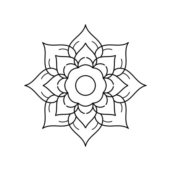 Circle Flower Mandala Vintage Floral Style Vector Mandala Oriental Pattern — Stock Vector