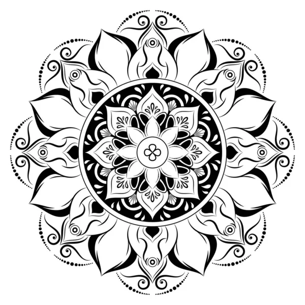 Círculo Flor Mandala Com Estilo Floral Vintage Padrão Vector Mandala — Vetor de Stock