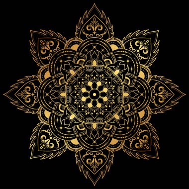 Çiçek desenli mandala çiçekleri, Vector mandala desenli el yapımı dekoratif elementler. Çiçekli eşsiz bir tasarım. Sayfa logosu için rahatlama ve meditasyon kullanımını kavra