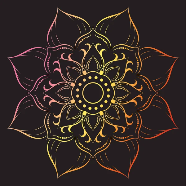 Çiçek Desenli Mandala Çiçekleri Vector Mandala Desenli Yapımı Dekoratif Elementler — Stok Vektör