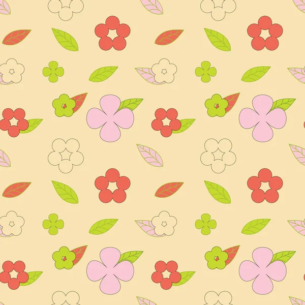 Fond Motif Floral Sans Couture Ornement Fleurs Vectorielles Élément Décoratif — Image vectorielle