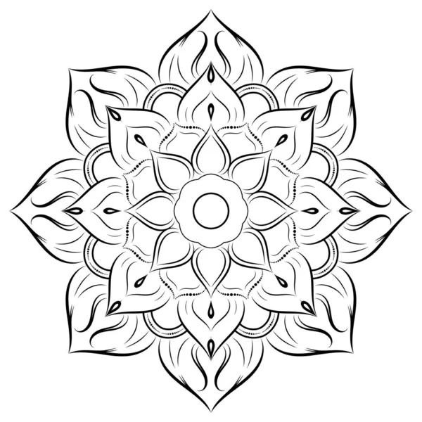 Kreis Blume Mandala Mit Vintage Floralen Stil Vector Mandala Orientalischen — Stockvektor