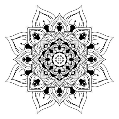 Çiçek desenli mandala çiçekleri, Vector mandala desenli el yapımı dekoratif elementler. Çiçekli eşsiz bir tasarım. Sayfa logosu için rahatlama ve meditasyon kullanımını kavra