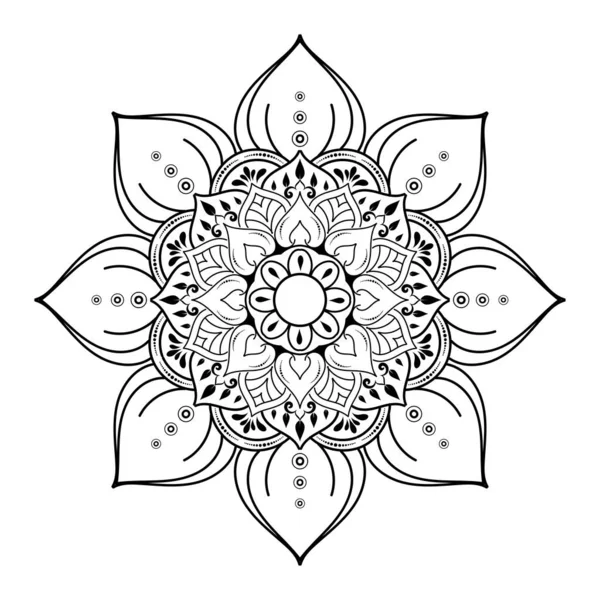 Círculo Flor Mandala Com Estilo Floral Vintage Padrão Vector Mandala — Vetor de Stock